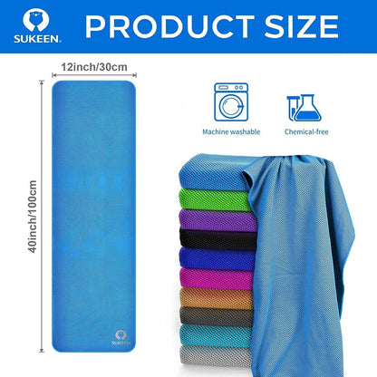 4 Pack Cooling Towels (40"x12") for Neck and Face, Cooling Neck Wraps, Breathable Cooling Towel for Hot Weather, Sweat Towels for Yoga, Sports, Golf, Gym, Camping, Running, Fitness, Workout