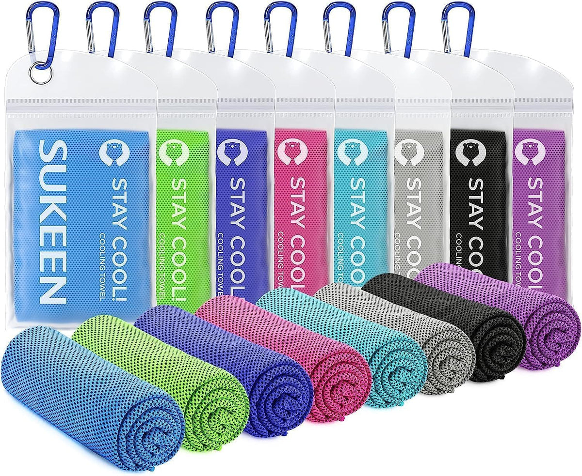 4 Pack Cooling Towels (40"x12") for Neck and Face, Cooling Neck Wraps, Breathable Cooling Towel for Hot Weather, Sweat Towels for Yoga, Sports, Golf, Gym, Camping, Running, Fitness, Workout