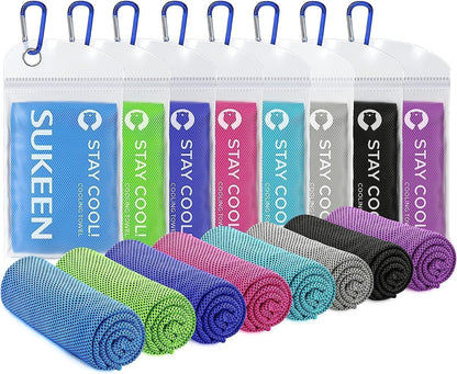 4 Pack Cooling Towels (40"x12") for Neck and Face, Cooling Neck Wraps, Breathable Cooling Towel for Hot Weather, Sweat Towels for Yoga, Sports, Golf, Gym, Camping, Running, Fitness, Workout
