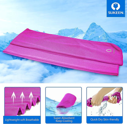 4 Pack Cooling Towels (40"x12") for Neck and Face, Cooling Neck Wraps, Breathable Cooling Towel for Hot Weather, Sweat Towels for Yoga, Sports, Golf, Gym, Camping, Running, Fitness, Workout