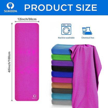 4 Pack Cooling Towels (40"x12") for Neck and Face, Cooling Neck Wraps, Breathable Cooling Towel for Hot Weather, Sweat Towels for Yoga, Sports, Golf, Gym, Camping, Running, Fitness, Workout