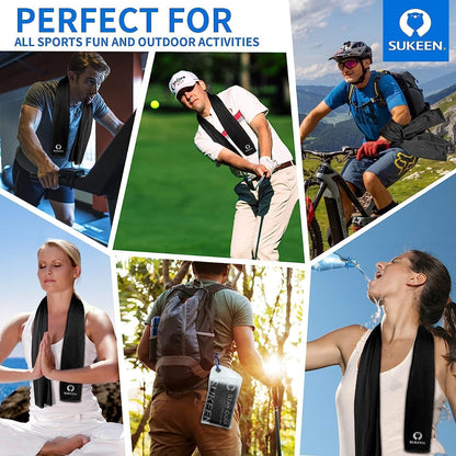 4 Pack Cooling Towels (40"x12") for Neck and Face, Cooling Neck Wraps, Breathable Cooling Towel for Hot Weather, Sweat Towels for Yoga, Sports, Golf, Gym, Camping, Running, Fitness, Workout
