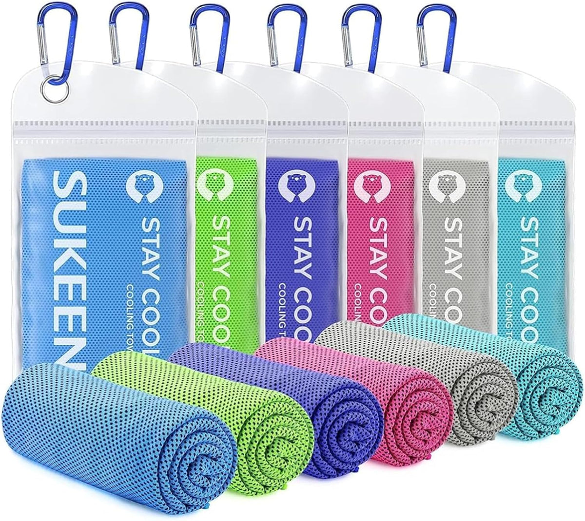 4 Pack Cooling Towels (40"x12") for Neck and Face, Cooling Neck Wraps, Breathable Cooling Towel for Hot Weather, Sweat Towels for Yoga, Sports, Golf, Gym, Camping, Running, Fitness, Workout