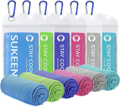 4 Pack Cooling Towels (40"x12") for Neck and Face, Cooling Neck Wraps, Breathable Cooling Towel for Hot Weather, Sweat Towels for Yoga, Sports, Golf, Gym, Camping, Running, Fitness, Workout