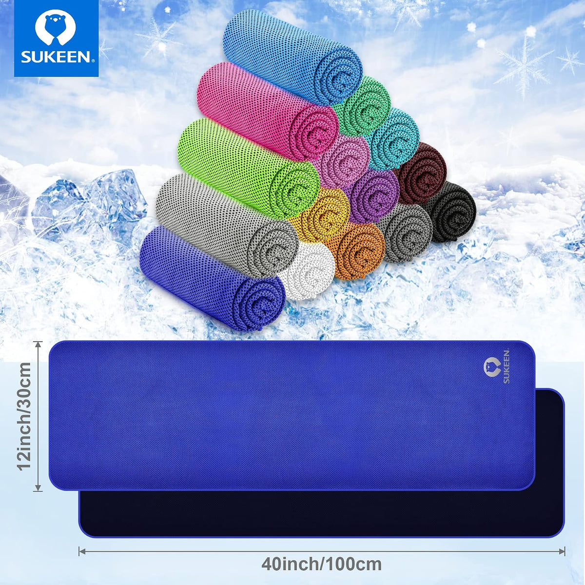 4 Pack Cooling Towels (40"x12") for Neck and Face, Cooling Neck Wraps, Breathable Cooling Towel for Hot Weather, Sweat Towels for Yoga, Sports, Golf, Gym, Camping, Running, Fitness, Workout