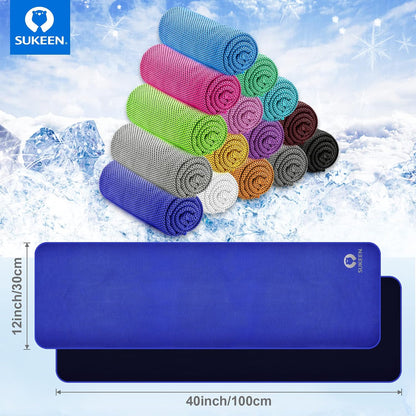 4 Pack Cooling Towels (40"x12") for Neck and Face, Cooling Neck Wraps, Breathable Cooling Towel for Hot Weather, Sweat Towels for Yoga, Sports, Golf, Gym, Camping, Running, Fitness, Workout