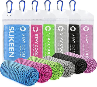 4 Pack Cooling Towels (40"x12") for Neck and Face, Cooling Neck Wraps, Breathable Cooling Towel for Hot Weather, Sweat Towels for Yoga, Sports, Golf, Gym, Camping, Running, Fitness, Workout