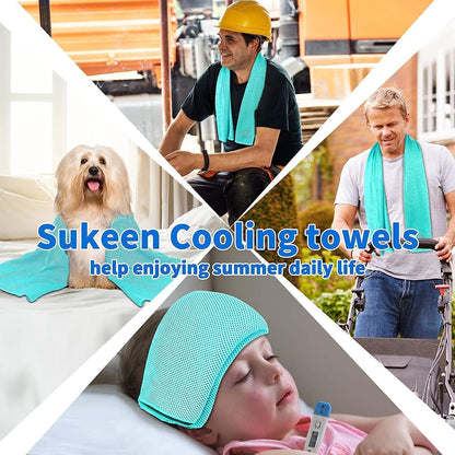 4 Pack Cooling Towels (40"x12") for Neck and Face, Cooling Neck Wraps, Breathable Cooling Towel for Hot Weather, Sweat Towels for Yoga, Sports, Golf, Gym, Camping, Running, Fitness, Workout