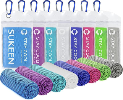 4 Pack Cooling Towels (40"x12") for Neck and Face, Cooling Neck Wraps, Breathable Cooling Towel for Hot Weather, Sweat Towels for Yoga, Sports, Golf, Gym, Camping, Running, Fitness, Workout