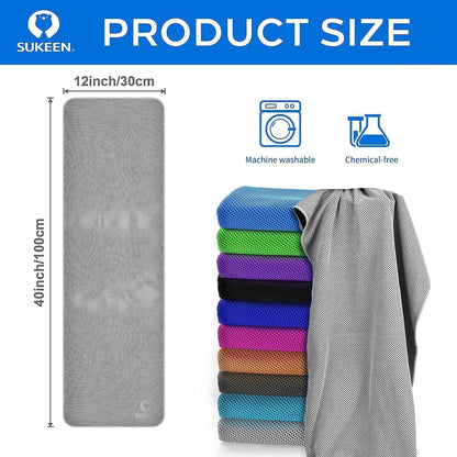 4 Pack Cooling Towels (40"x12") for Neck and Face, Cooling Neck Wraps, Breathable Cooling Towel for Hot Weather, Sweat Towels for Yoga, Sports, Golf, Gym, Camping, Running, Fitness, Workout