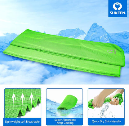 4 Pack Cooling Towels (40"x12") for Neck and Face, Cooling Neck Wraps, Breathable Cooling Towel for Hot Weather, Sweat Towels for Yoga, Sports, Golf, Gym, Camping, Running, Fitness, Workout