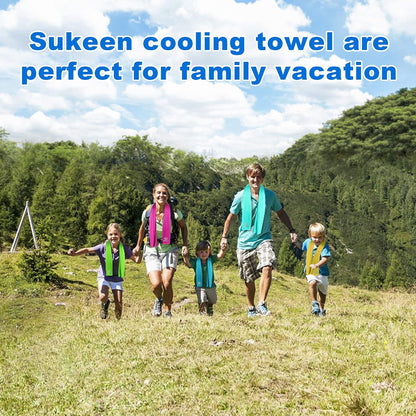 4 Pack Cooling Towels (40"x12") for Neck and Face, Cooling Neck Wraps, Breathable Cooling Towel for Hot Weather, Sweat Towels for Yoga, Sports, Golf, Gym, Camping, Running, Fitness, Workout