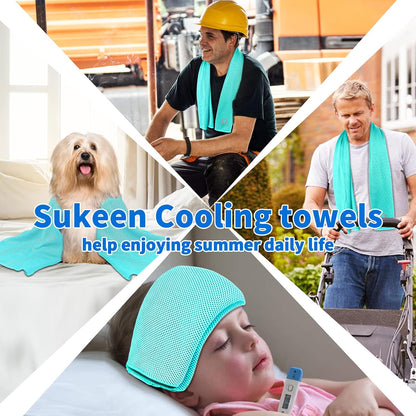 4 Pack Cooling Towels (40"x12") for Neck and Face, Cooling Neck Wraps, Breathable Cooling Towel for Hot Weather, Sweat Towels for Yoga, Sports, Golf, Gym, Camping, Running, Fitness, Workout
