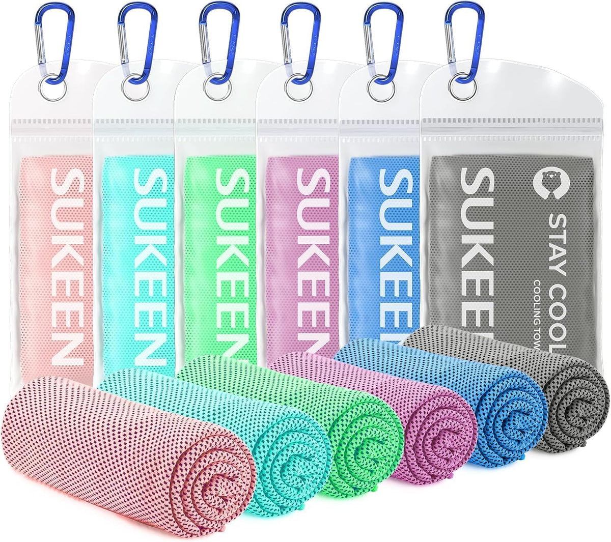 4 Pack Cooling Towels (40"x12") for Neck and Face, Cooling Neck Wraps, Breathable Cooling Towel for Hot Weather, Sweat Towels for Yoga, Sports, Golf, Gym, Camping, Running, Fitness, Workout