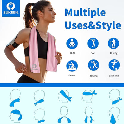 4 Pack Cooling Towels (40"x12") for Neck and Face, Cooling Neck Wraps, Breathable Cooling Towel for Hot Weather, Sweat Towels for Yoga, Sports, Golf, Gym, Camping, Running, Fitness, Workout