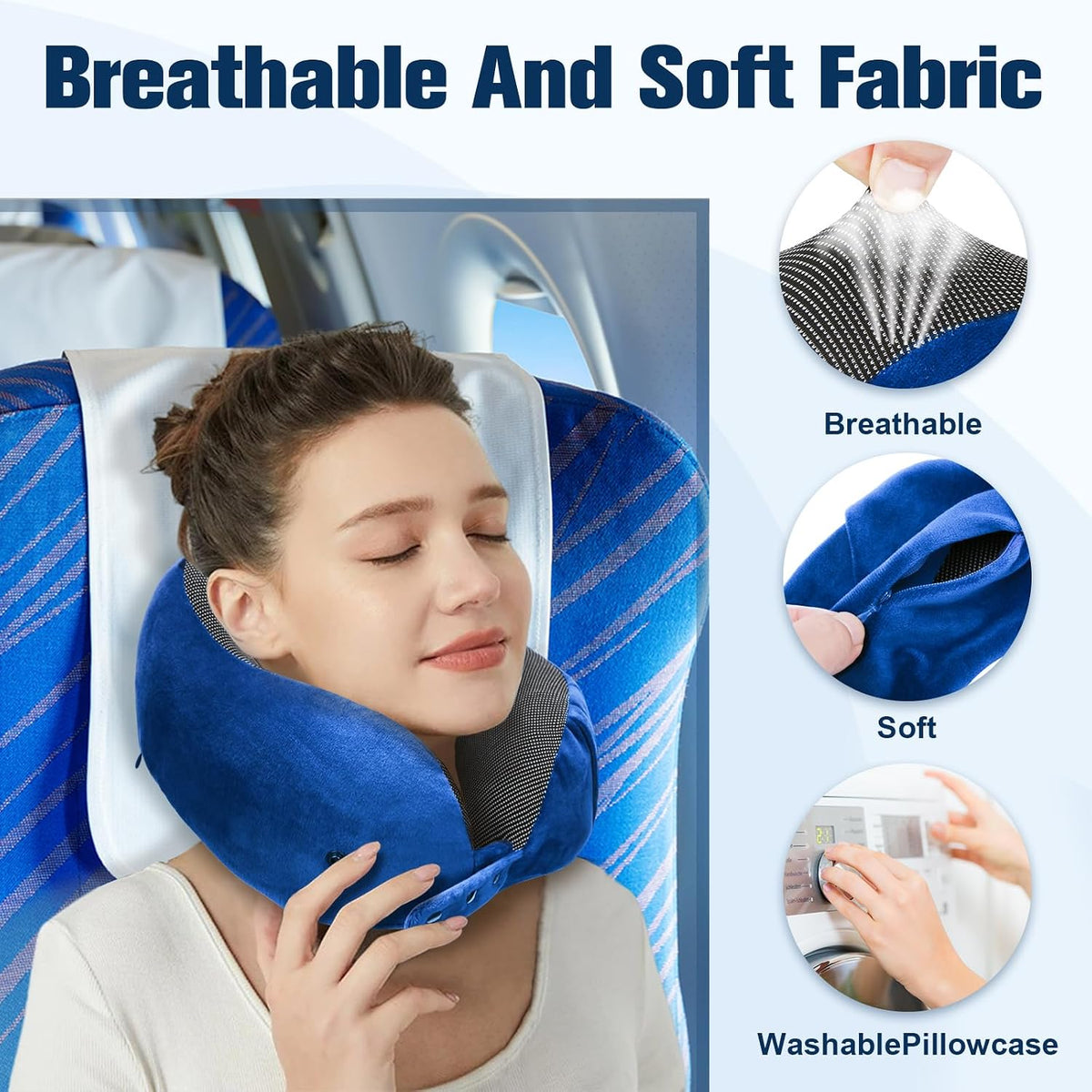 Neck Pillow for Traveling, Travel Pillows for Airplanes Black
