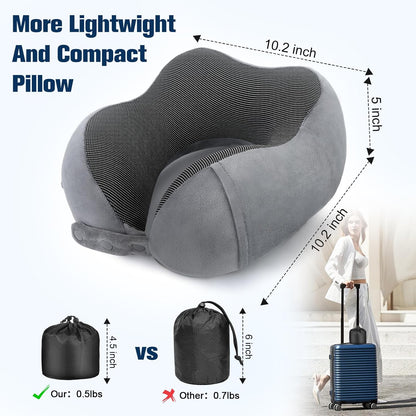 Neck Pillow for Traveling, Travel Pillows for Airplanes Black
