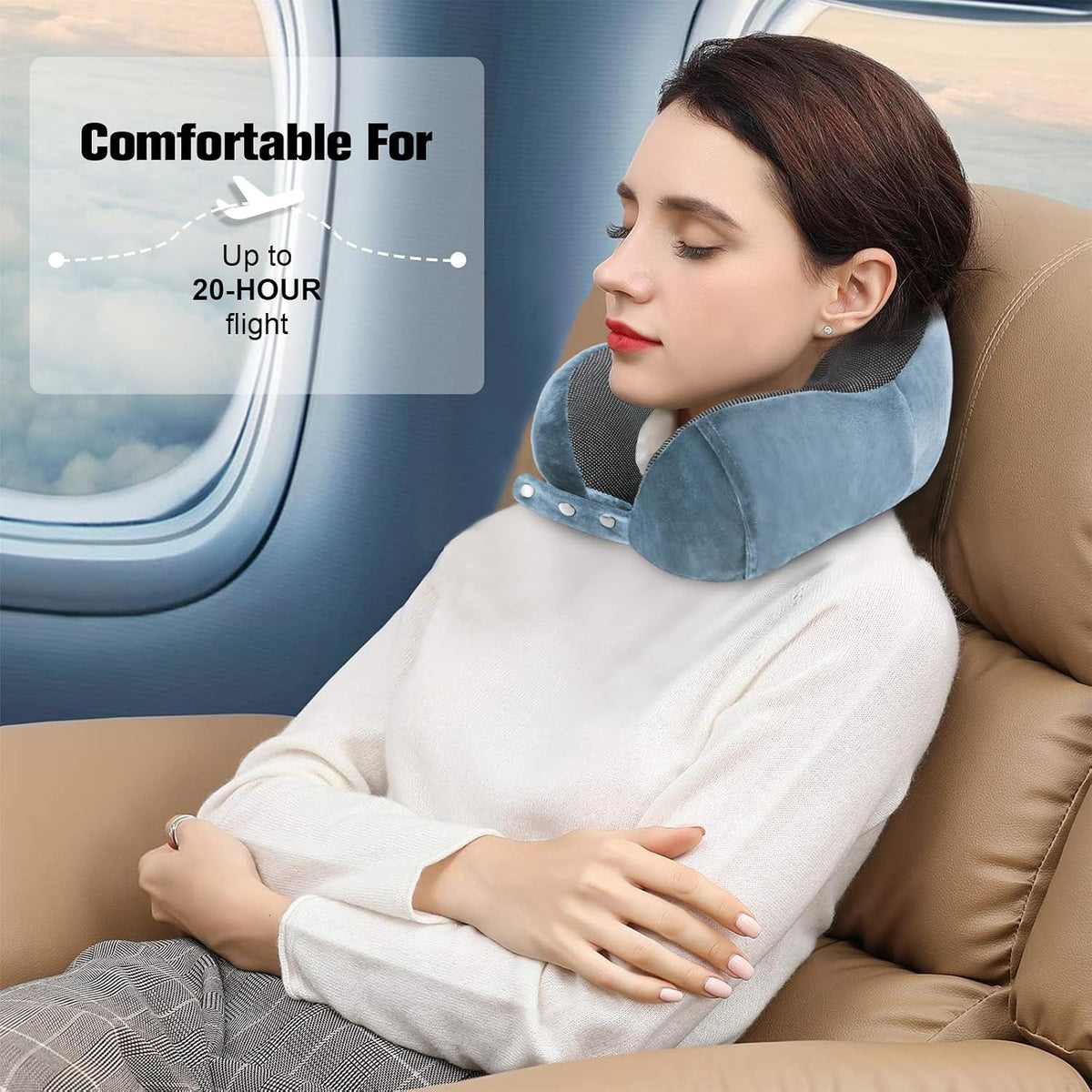 Neck Pillow for Traveling, Travel Pillows for Airplanes Black
