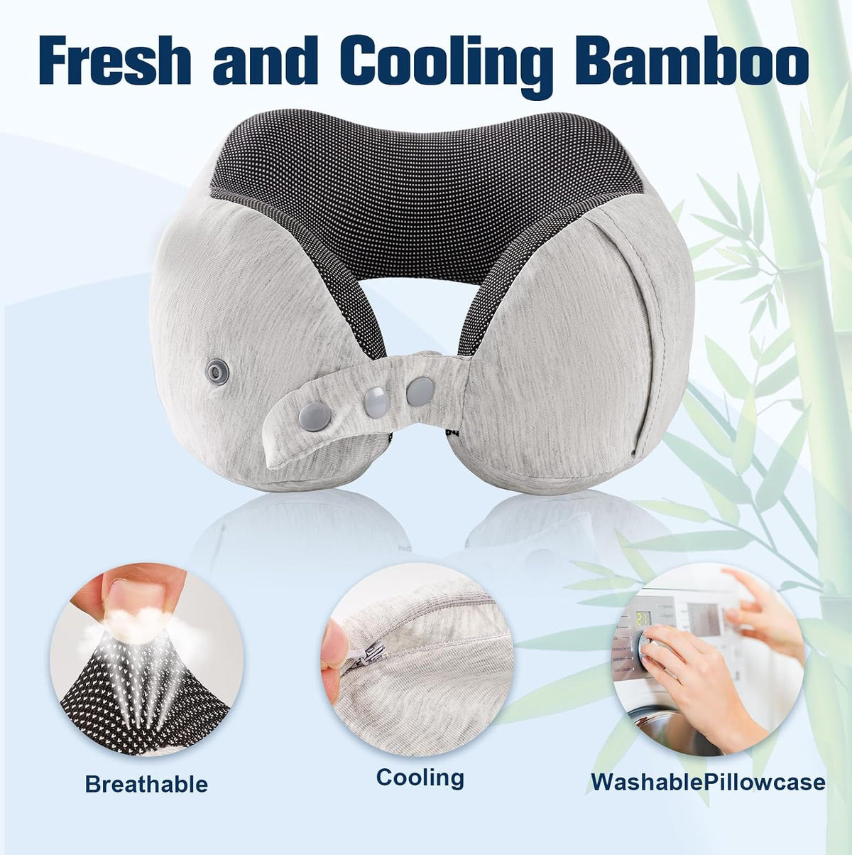 Neck Pillow for Traveling, Travel Pillows for Airplanes Black