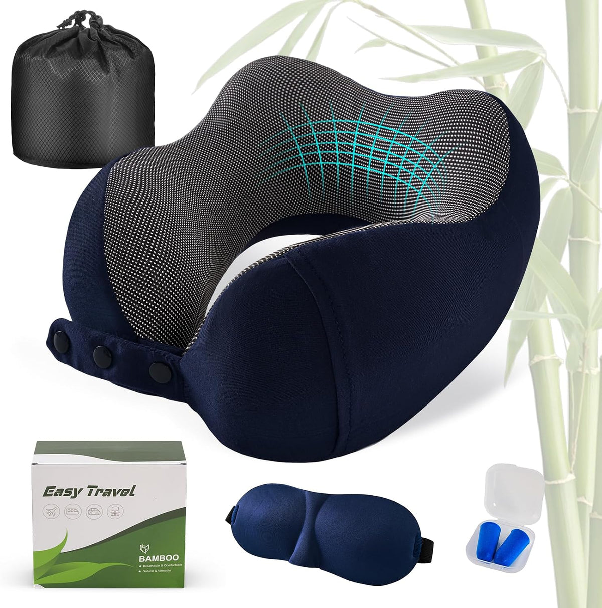 Neck Pillow for Traveling, Travel Pillows for Airplanes Black