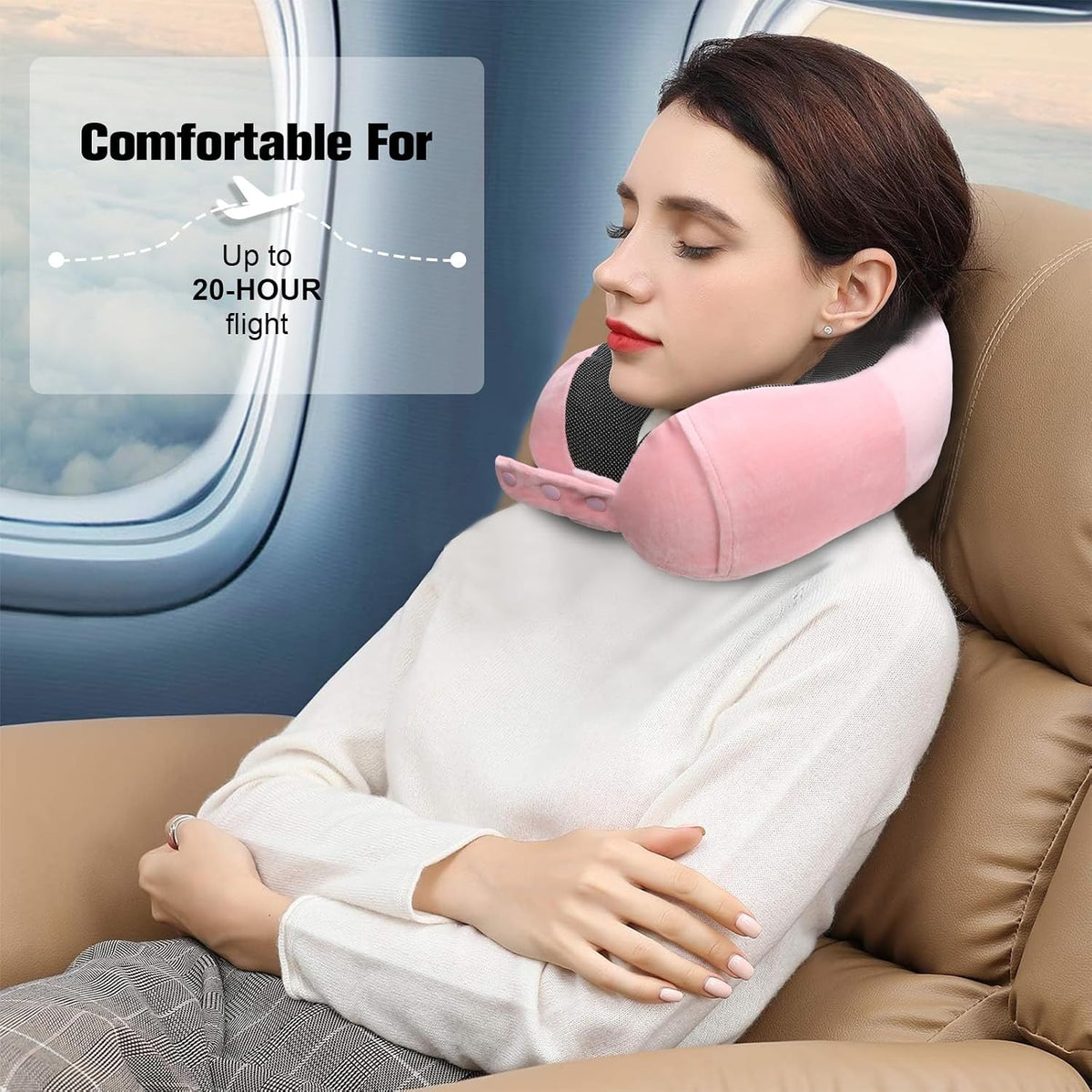 Neck Pillow for Traveling, Travel Pillows for Airplanes Black