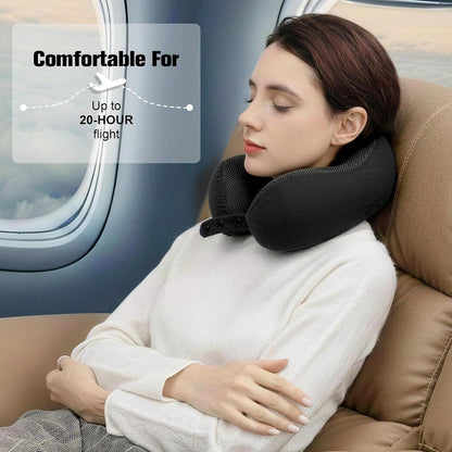 Neck Pillow for Traveling, Travel Pillows for Airplanes Black