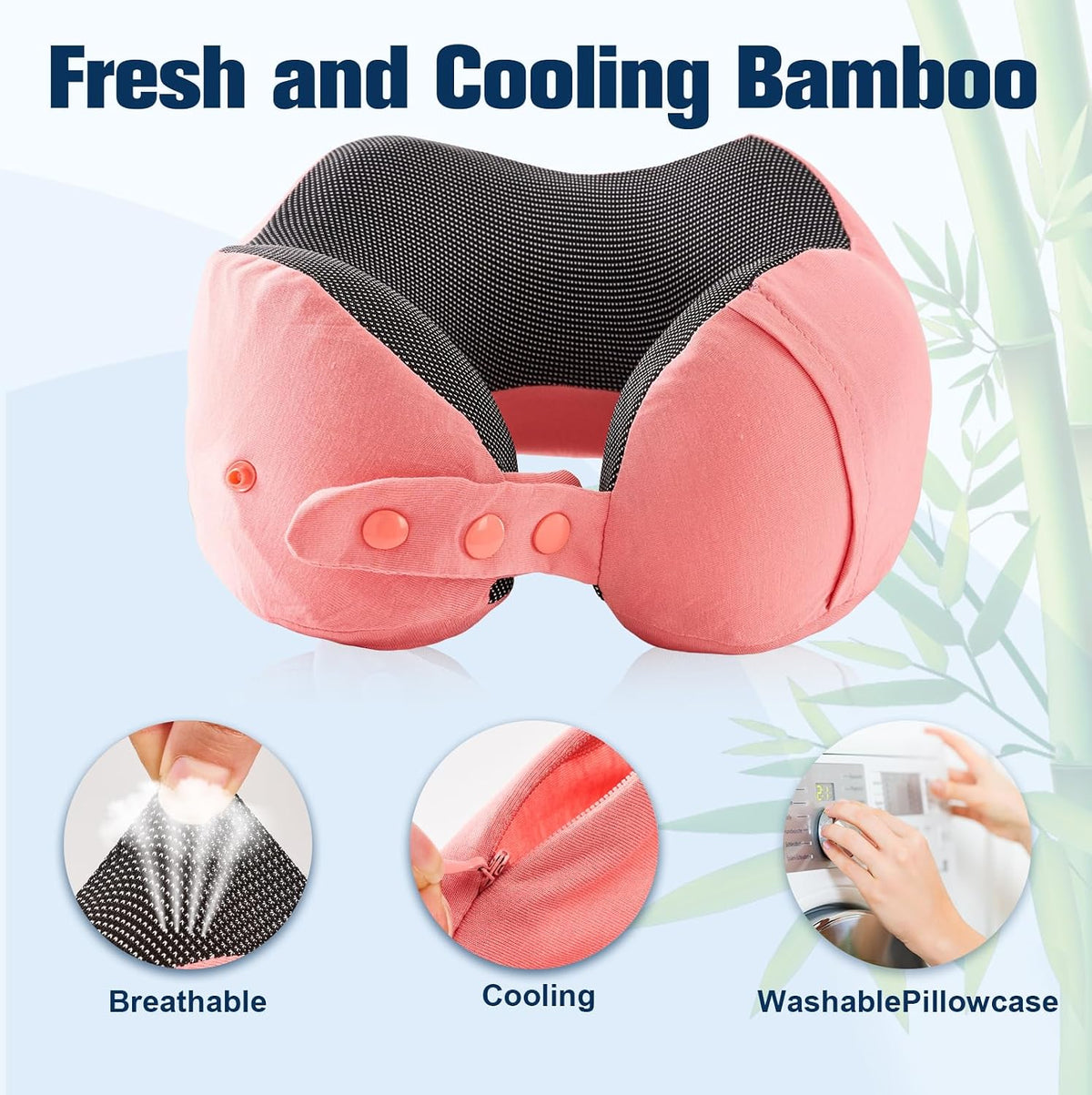 Neck Pillow for Traveling, Travel Pillows for Airplanes Black