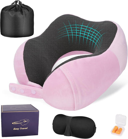 Neck Pillow for Traveling, Travel Pillows for Airplanes Black