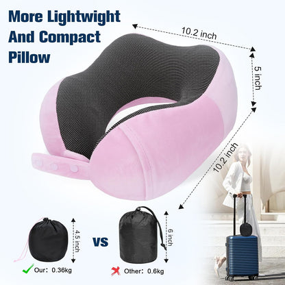 Neck Pillow for Traveling, Travel Pillows for Airplanes Black