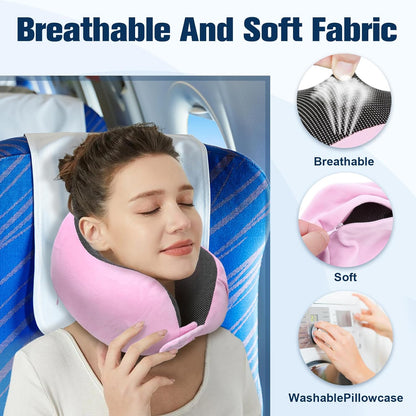 Neck Pillow for Traveling, Travel Pillows for Airplanes Black