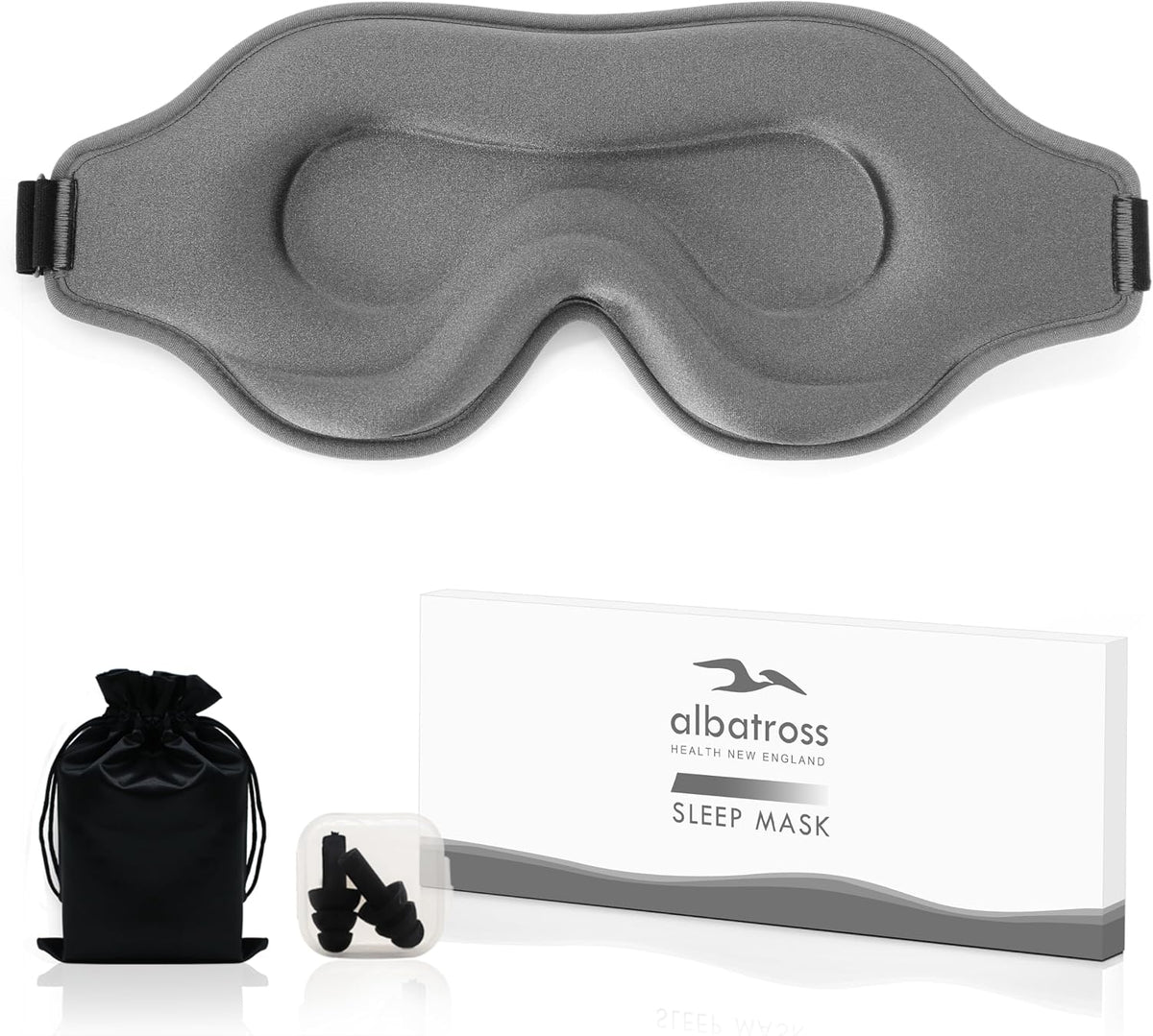 Sleep Mask for Men and Women, 3D Blackout Eye Mask for Side Sleepers, Black