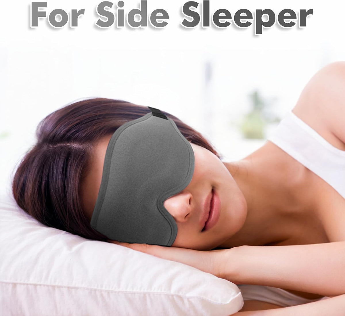 Sleep Mask for Men and Women, 3D Blackout Eye Mask for Side Sleepers, Black