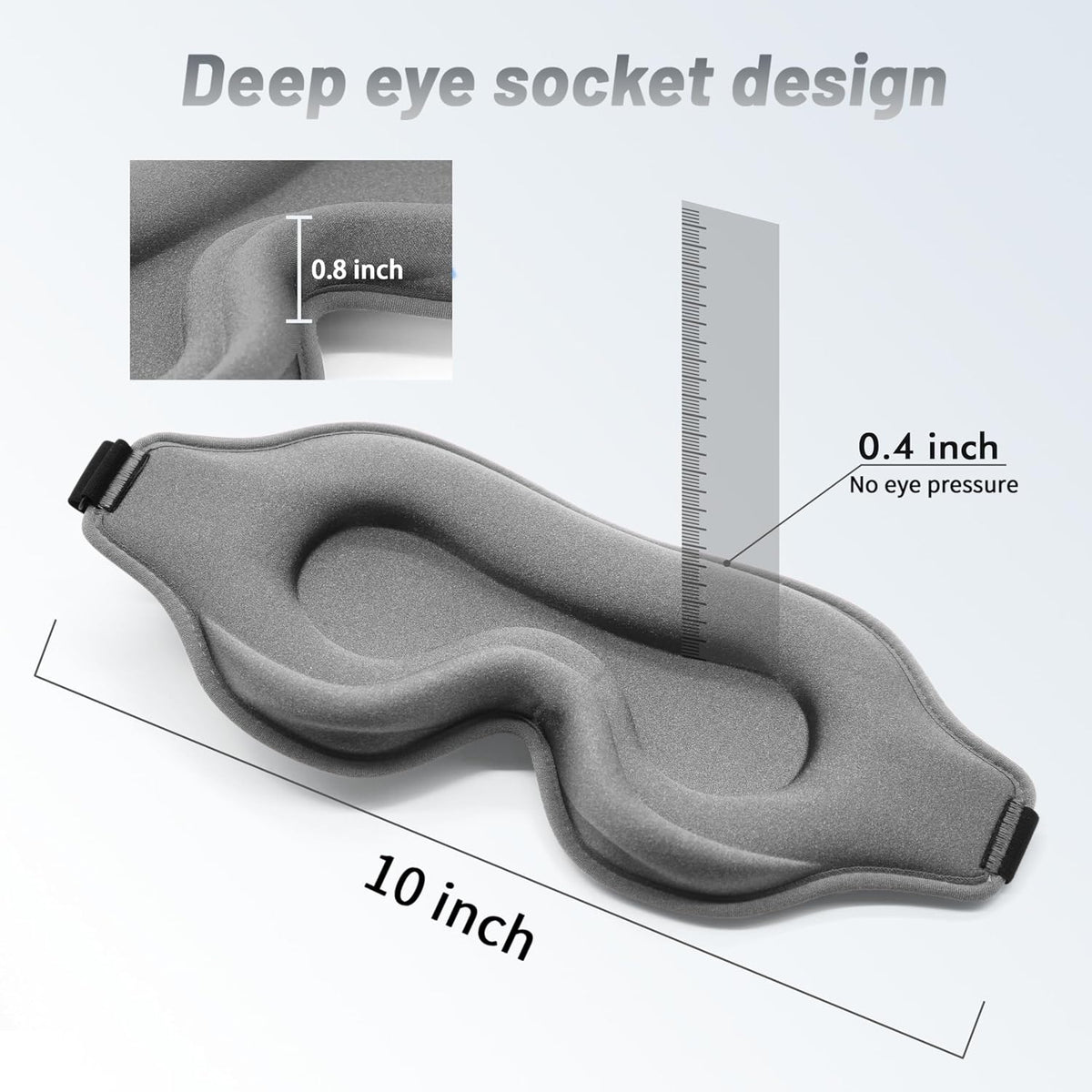 Sleep Mask for Men and Women, 3D Blackout Eye Mask for Side Sleepers, Black