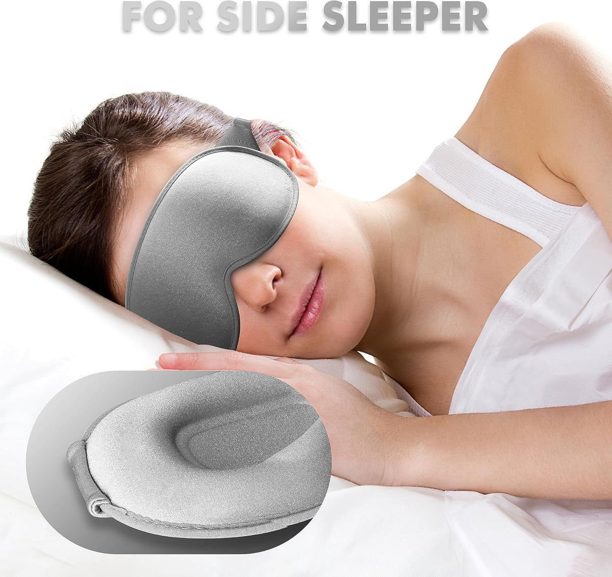 Sleep Mask for Men and Women, 3D Blackout Eye Mask for Side Sleepers, Black
