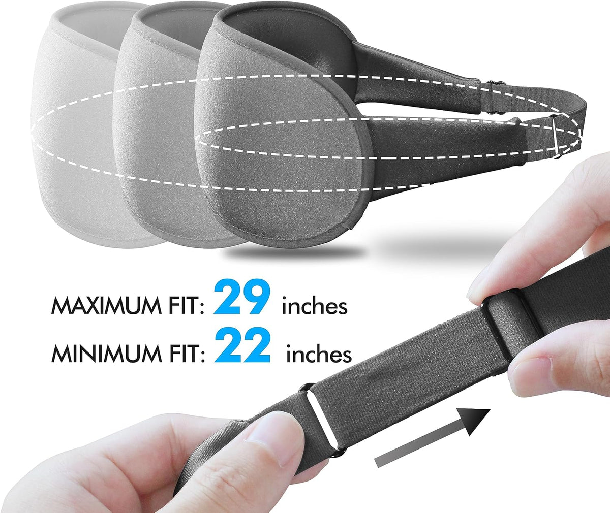 Sleep Mask for Men and Women, 3D Blackout Eye Mask for Side Sleepers, Black