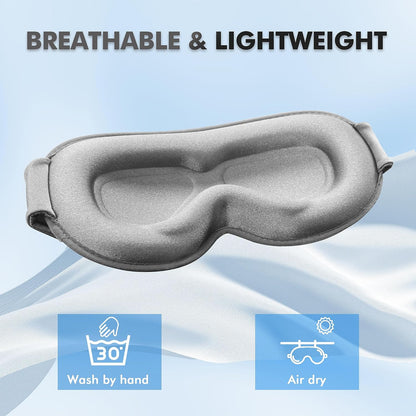 Sleep Mask for Men and Women, 3D Blackout Eye Mask for Side Sleepers, Black