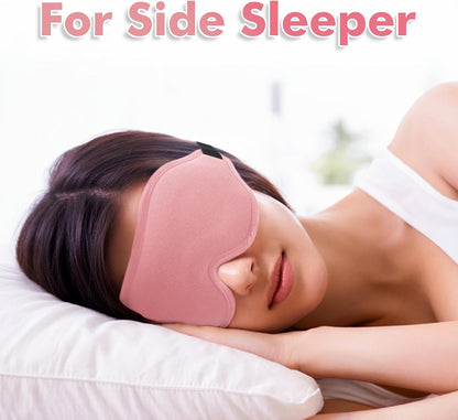 Sleep Mask for Men and Women, 3D Blackout Eye Mask for Side Sleepers, Black