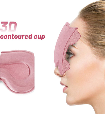 Sleep Mask for Men and Women, 3D Blackout Eye Mask for Side Sleepers, Black