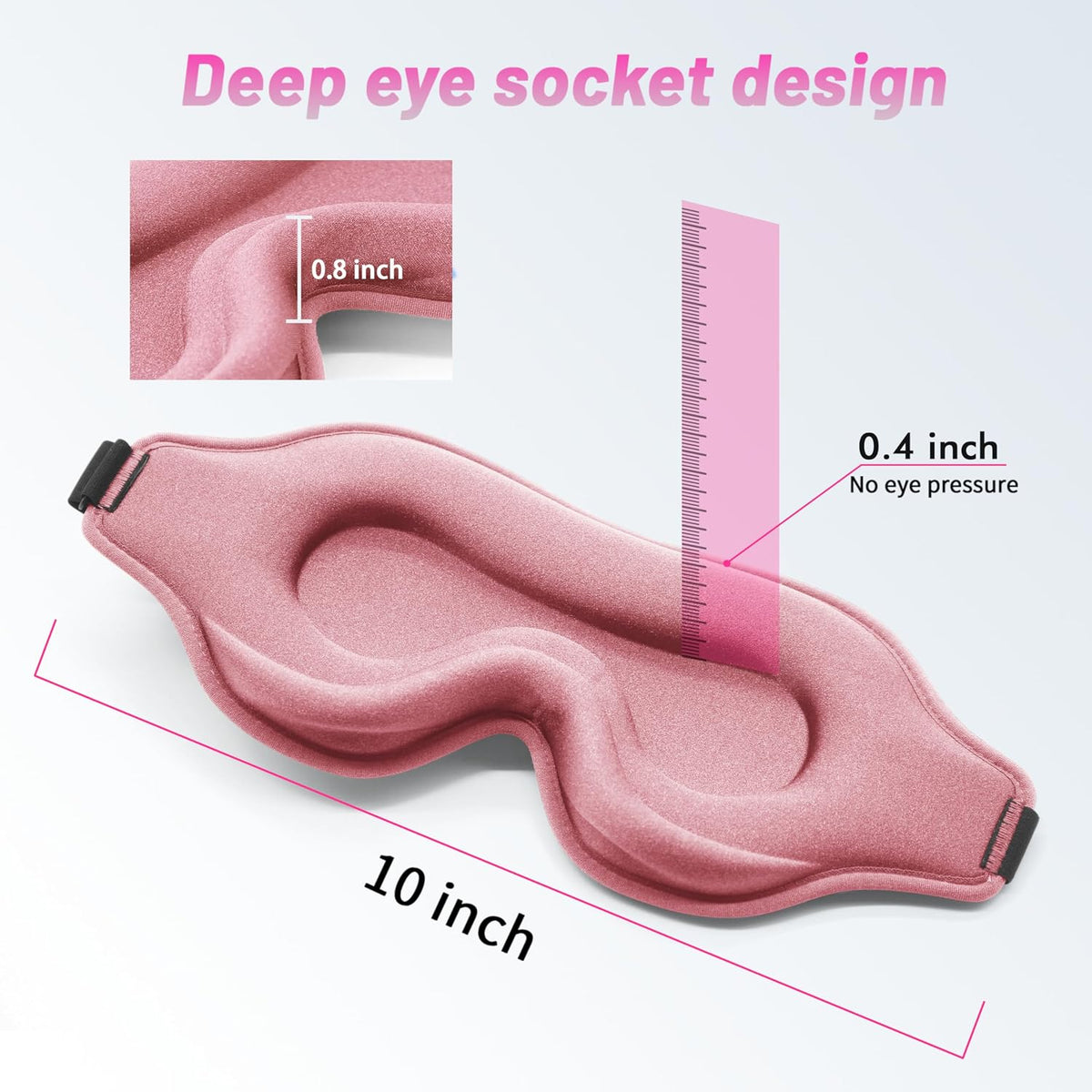 Sleep Mask for Men and Women, 3D Blackout Eye Mask for Side Sleepers, Black