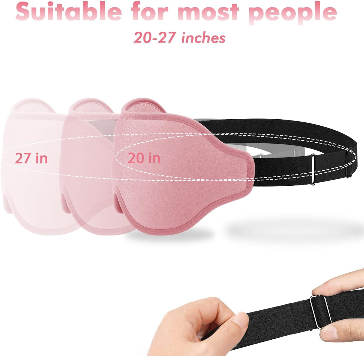 Sleep Mask for Men and Women, 3D Blackout Eye Mask for Side Sleepers, Black