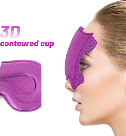 Sleep Mask for Men and Women, 3D Blackout Eye Mask for Side Sleepers, Black