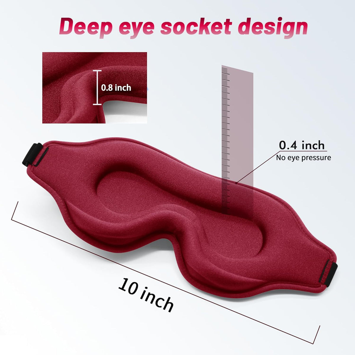 Sleep Mask for Men and Women, 3D Blackout Eye Mask for Side Sleepers, Black