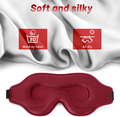 Sleep Mask for Men and Women, 3D Blackout Eye Mask for Side Sleepers, Black