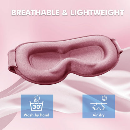 Sleep Mask for Men and Women, 3D Blackout Eye Mask for Side Sleepers, Black