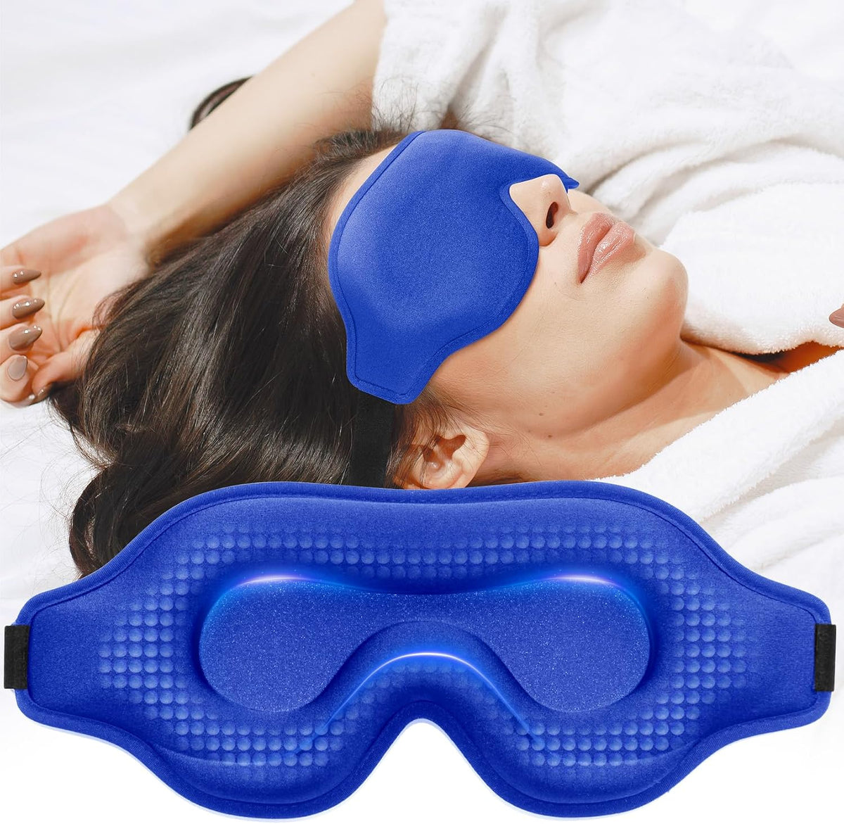 Sleep Mask for Men and Women, 3D Blackout Eye Mask for Side Sleepers, Black