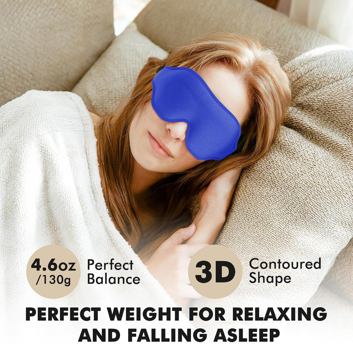 Sleep Mask for Men and Women, 3D Blackout Eye Mask for Side Sleepers, Black
