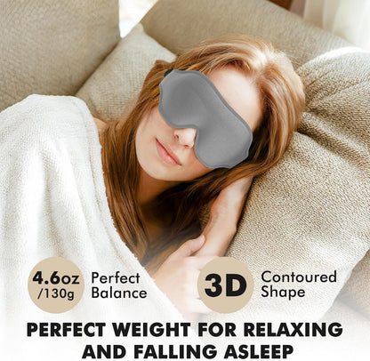 Sleep Mask for Men and Women, 3D Blackout Eye Mask for Side Sleepers, Black