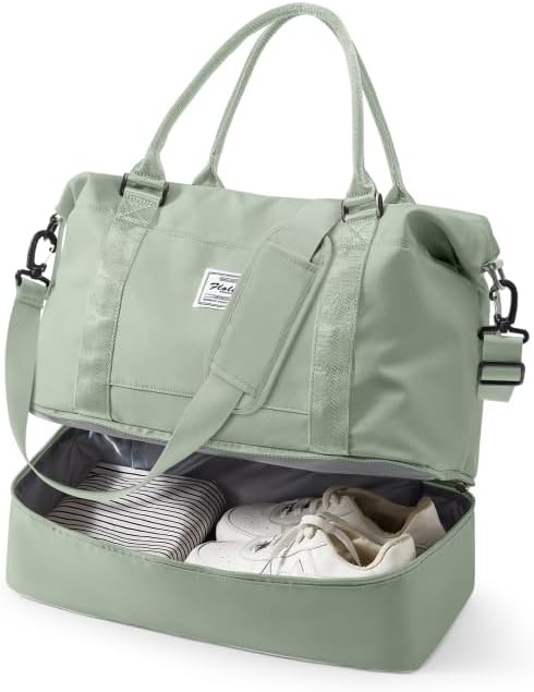 Travel Duffel Weekender Bag Women Tote Carry On Bags With Shoe Compartment - Colors B