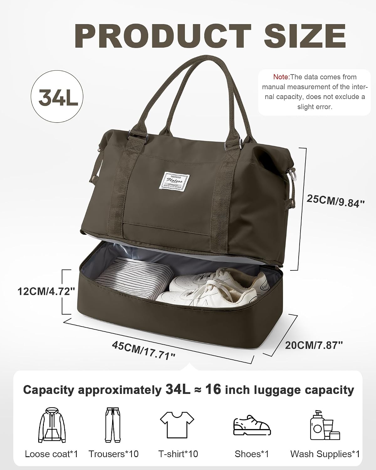 Travel Duffel Weekender Bag Women Tote Carry On Bags With Shoe Compartment - Colors B