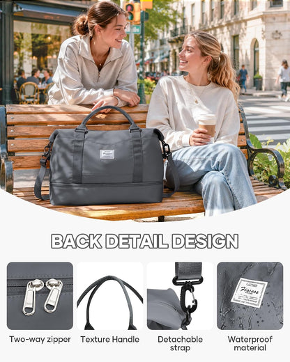 Travel Duffel Weekender Bag Women Tote Carry On Bags With Shoe Compartment - Colors B